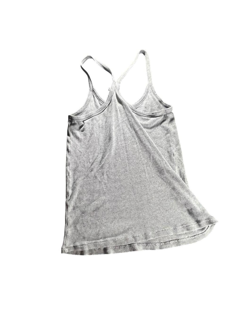 Madewell Grey Ribbed Racerback Tank Top - Picture 3 of 4
